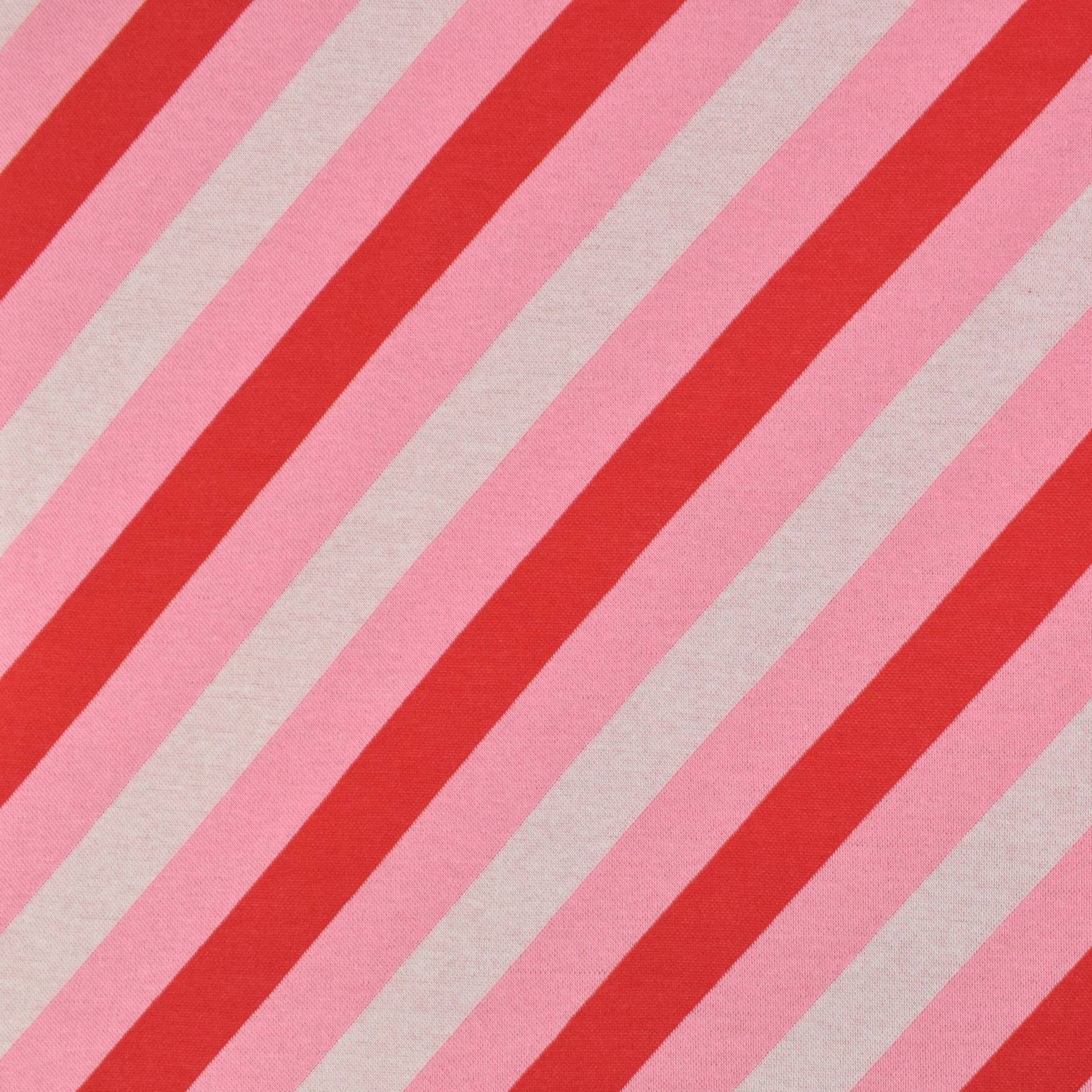 Jacquard Jersey Albstoffe Hamburger Liebe Queen of Hearts Royal Candy Stripes, rosa von Stoffe Hemmers