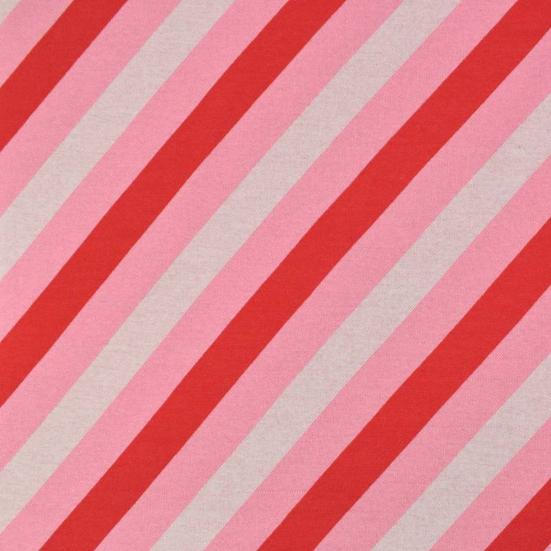 Jacquard Jersey Albstoffe Hamburger Liebe Queen of Hearts Royal Candy Stripes, rosa von Stoffe Hemmers