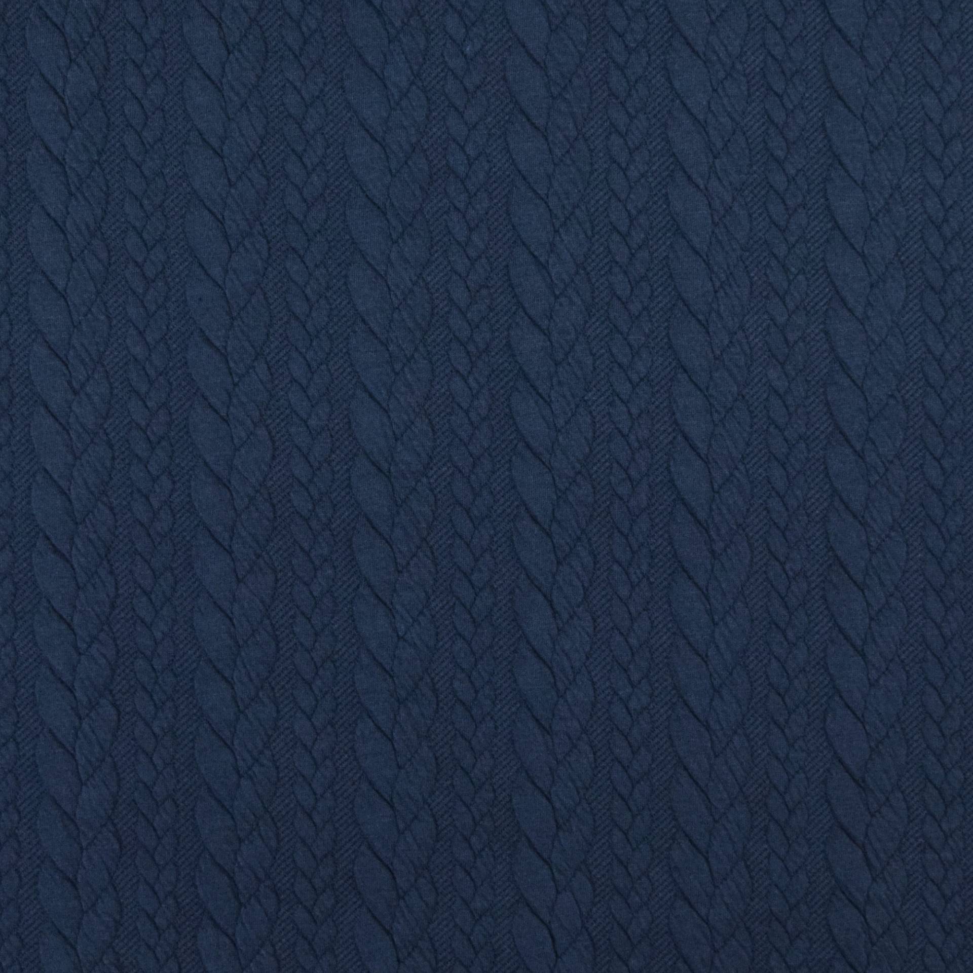 Jacquard Jersey Zopfmuster, dunkelblau Jacquard Jersey Zopfmuster, dunkelblau von Stoffe Hemmers