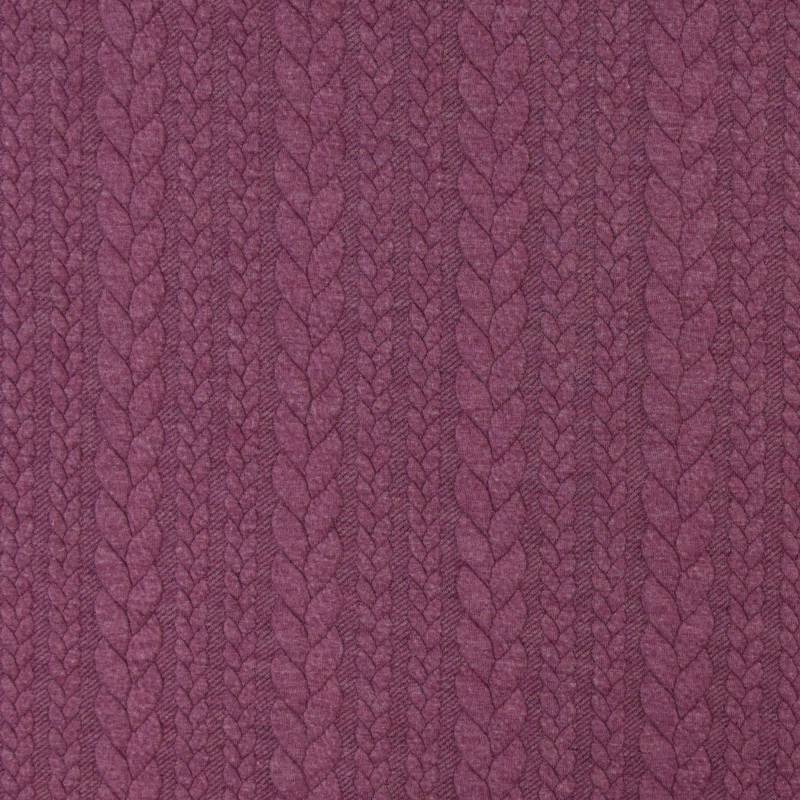Jacquard Jersey Zopfstrick, beere von Stoffe Hemmers