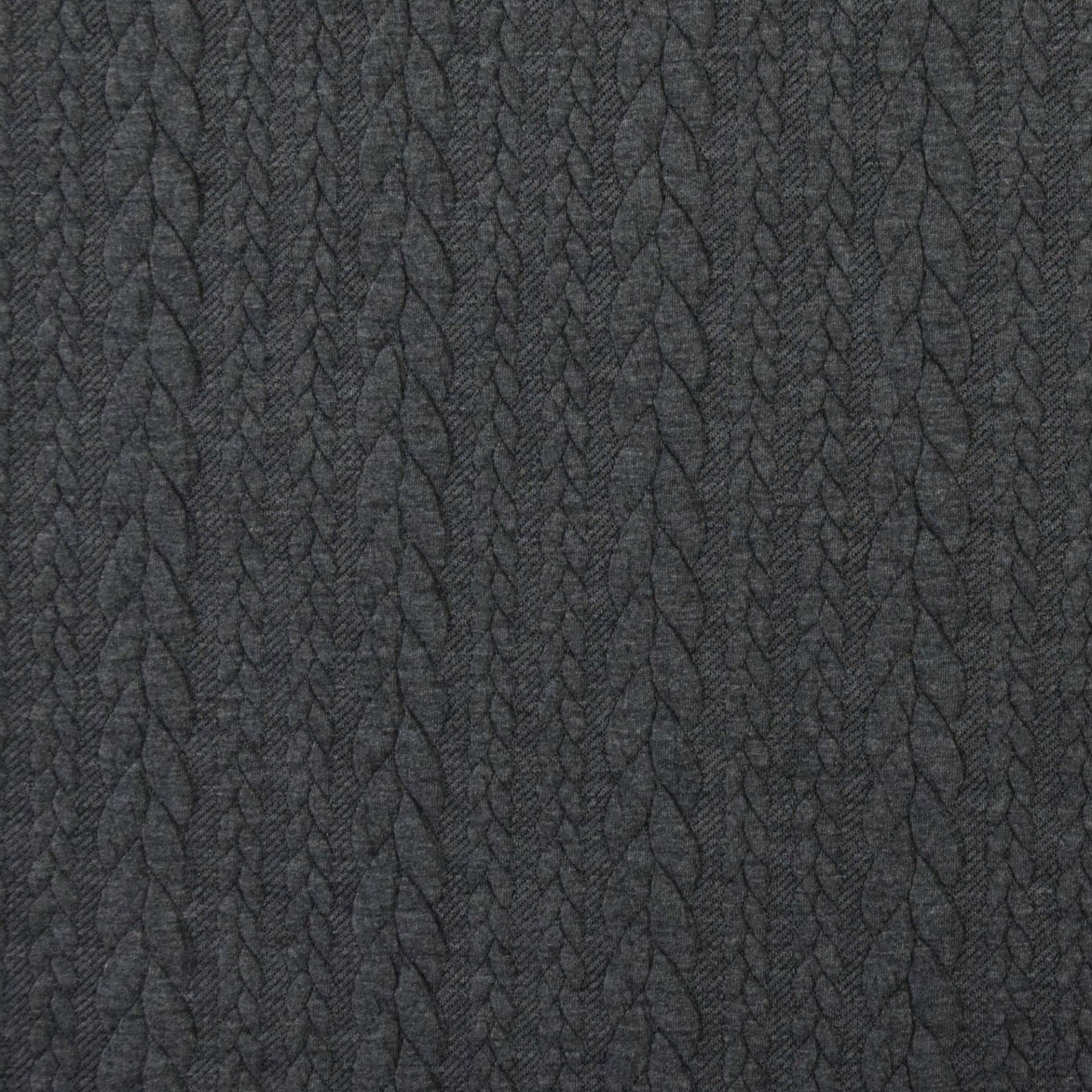 Jacquard Jersey Zopfstrick, dunkelgrau Jacquard Jersey Zopfstrick, dunkelgrau von Stoffe Hemmers