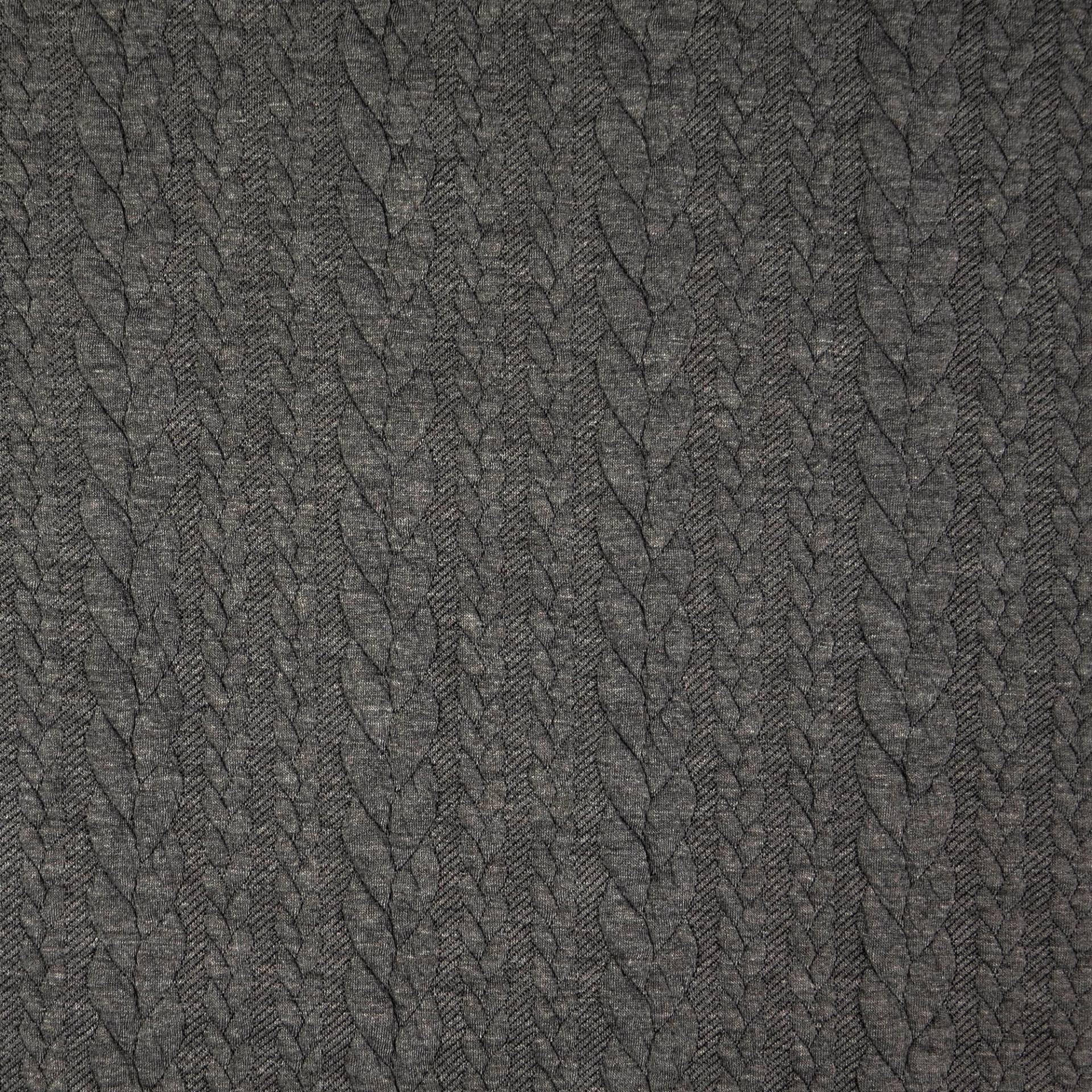 Jacquard Jersey Zopfstrick, grau Jacquard Jersey Zopfstrick, grau von Stoffe Hemmers