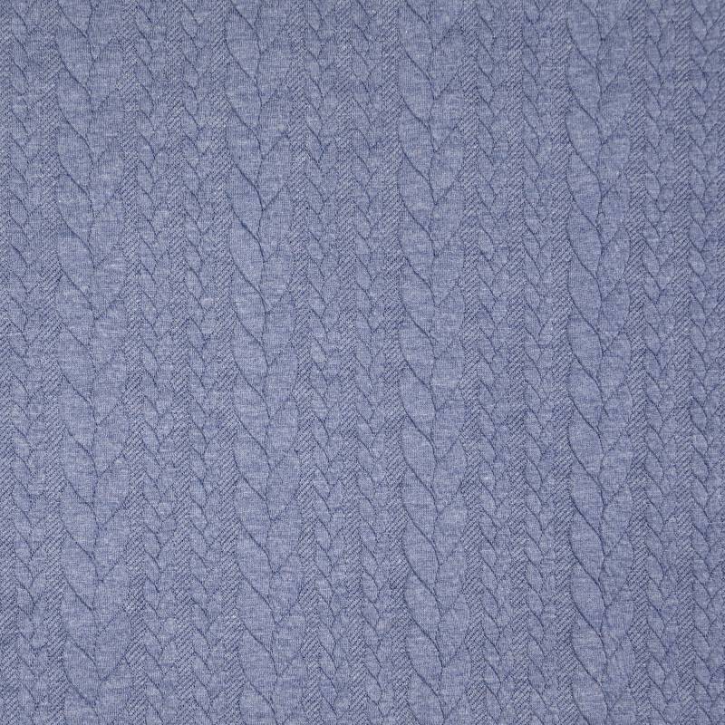 Jacquard Jersey Zopfstrick, jeansblau von Stoffe Hemmers