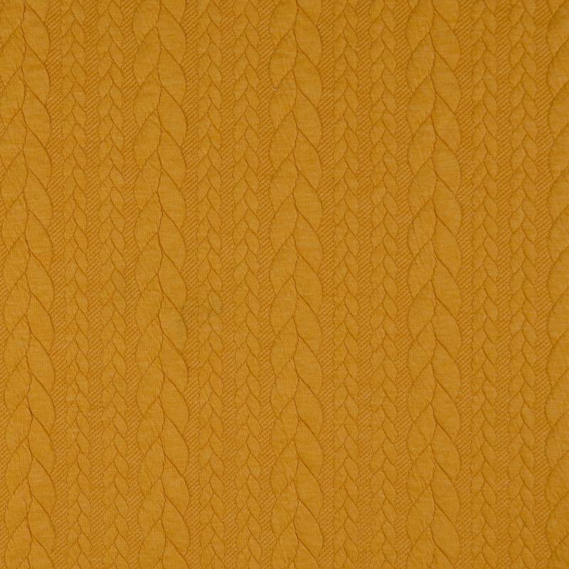 Jacquard Jersey Zopfstrick, maisgelb von Stoffe Hemmers