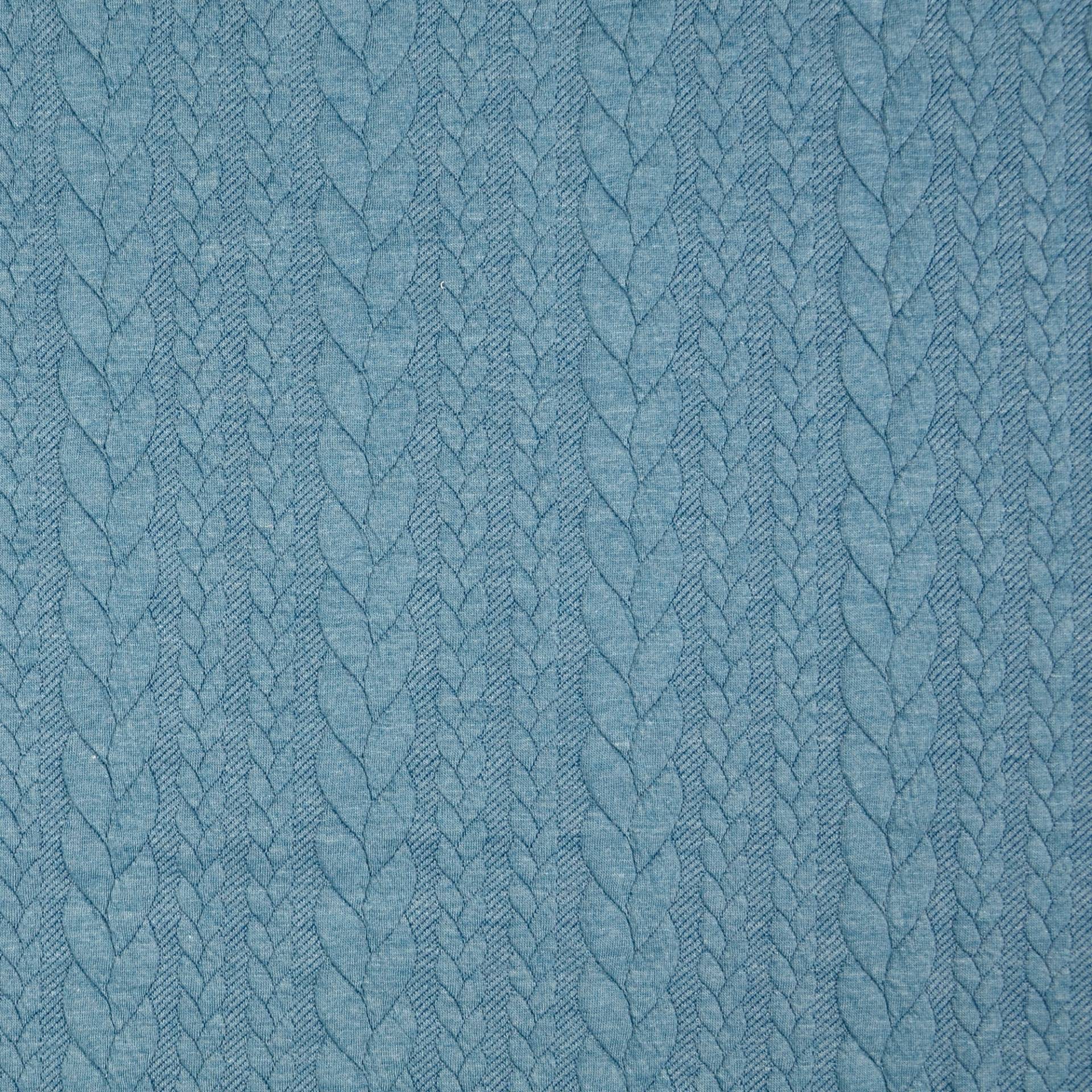 Jacquard Jersey Zopfstrick, petrol Jacquard Jersey Zopfstrick, petrol von Stoffe Hemmers