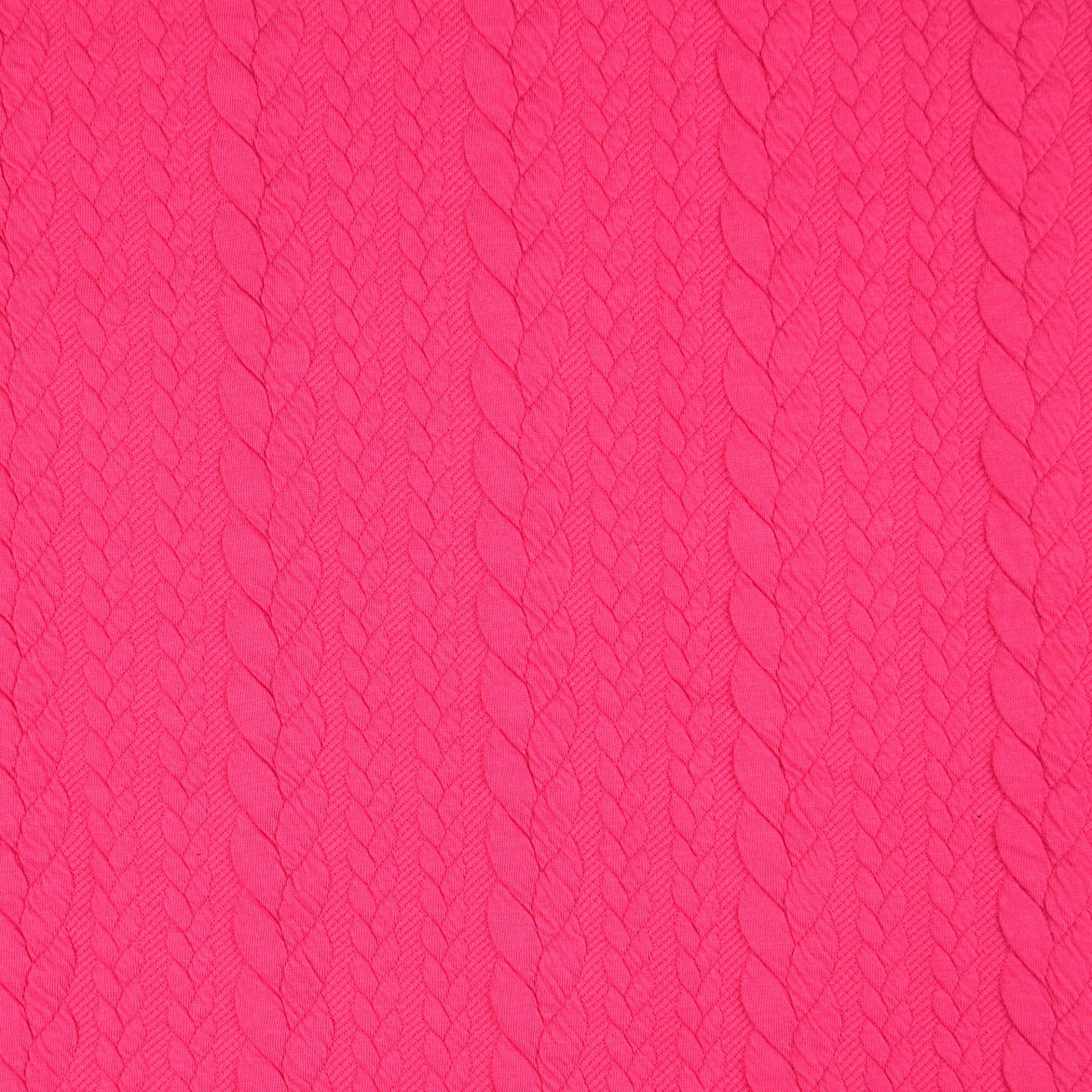 Jacquard Jersey Zopfstrick, pink von Stoffe Hemmers