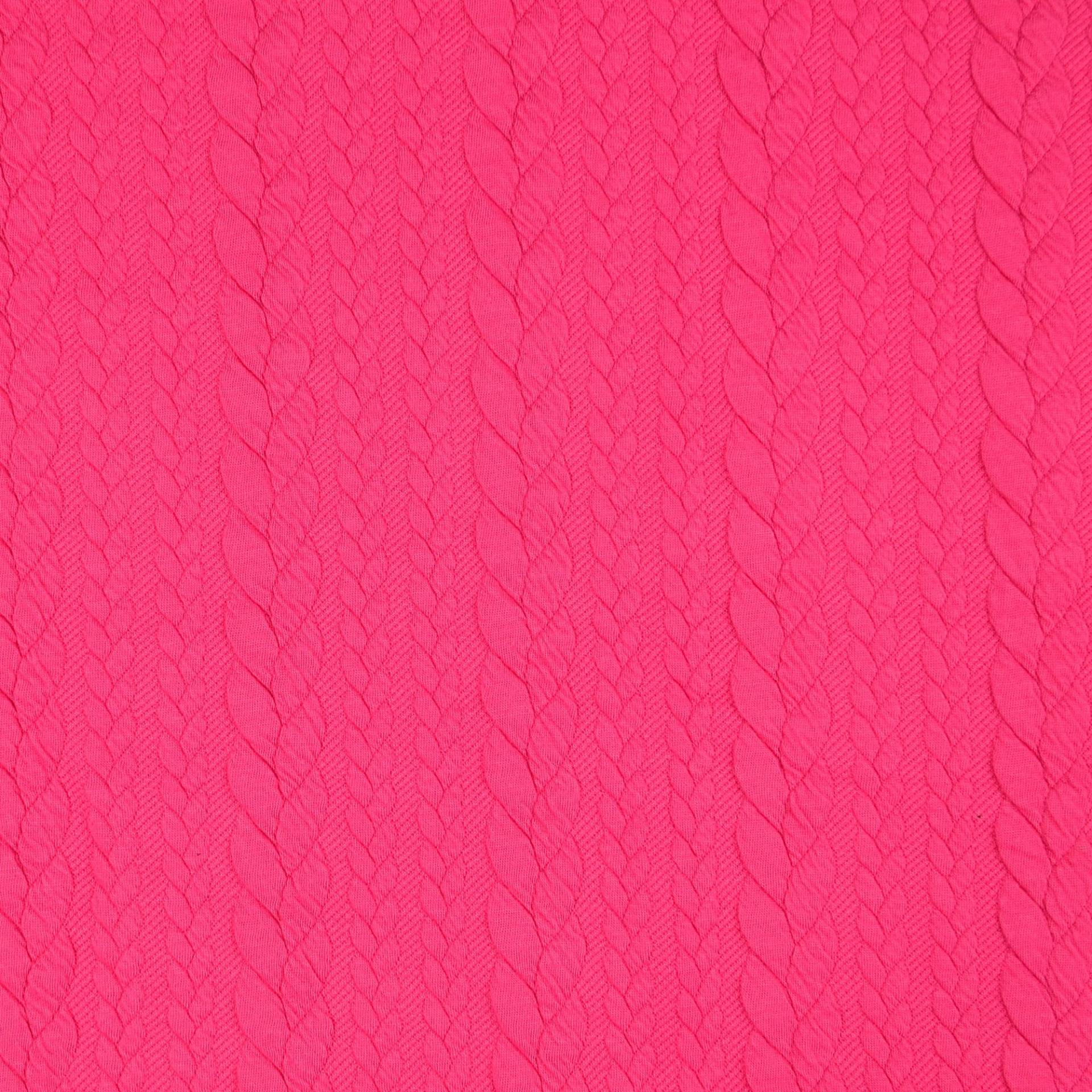 Jacquard Jersey Zopfstrick, pink Jacquard Jersey Zopfstrick, pink von Stoffe Hemmers