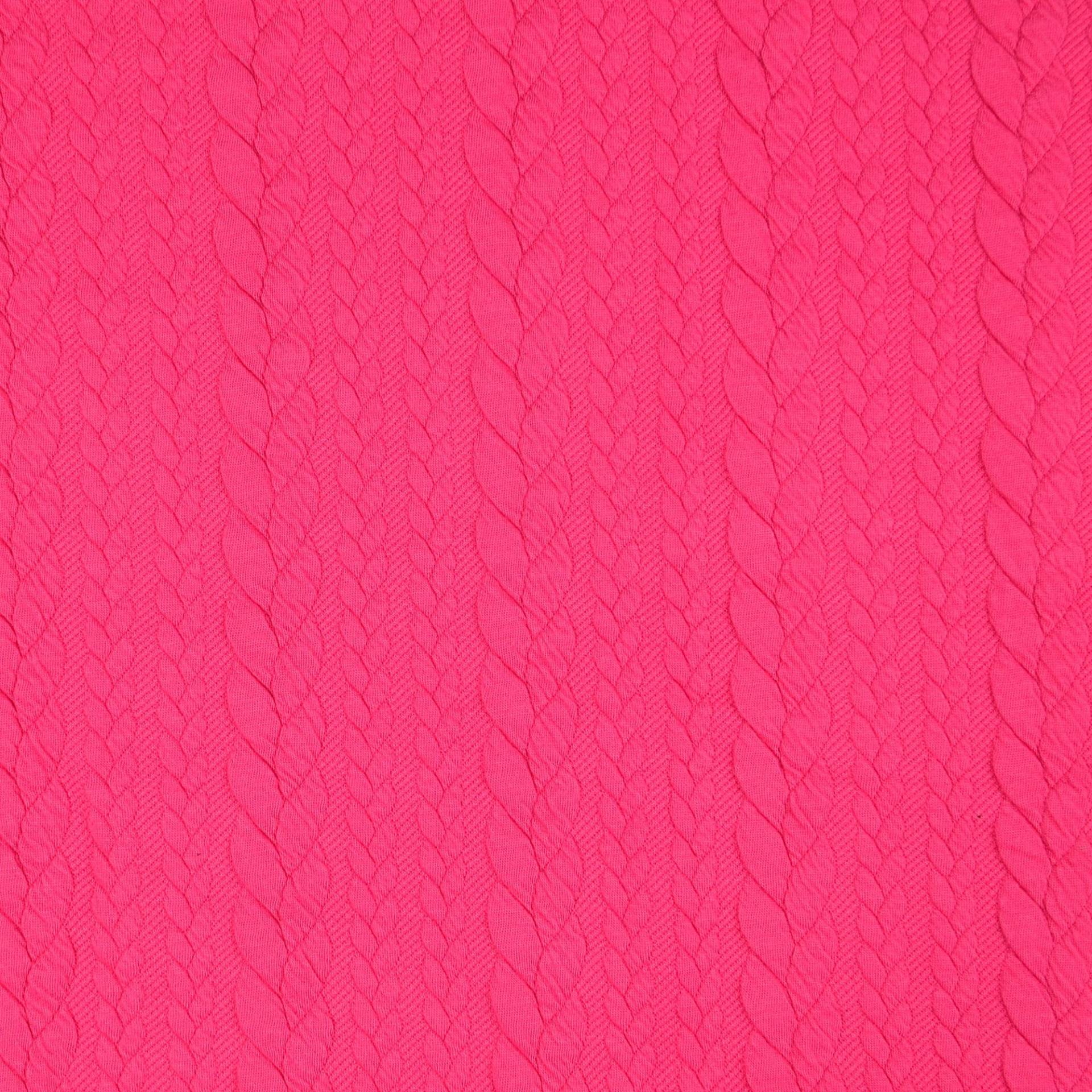 Jacquard Jersey Zopfstrick, pink von Stoffe Hemmers