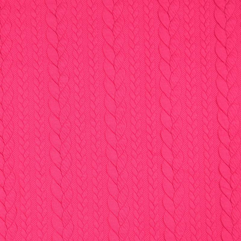 Jacquard Jersey Zopfstrick, pink von Stoffe Hemmers