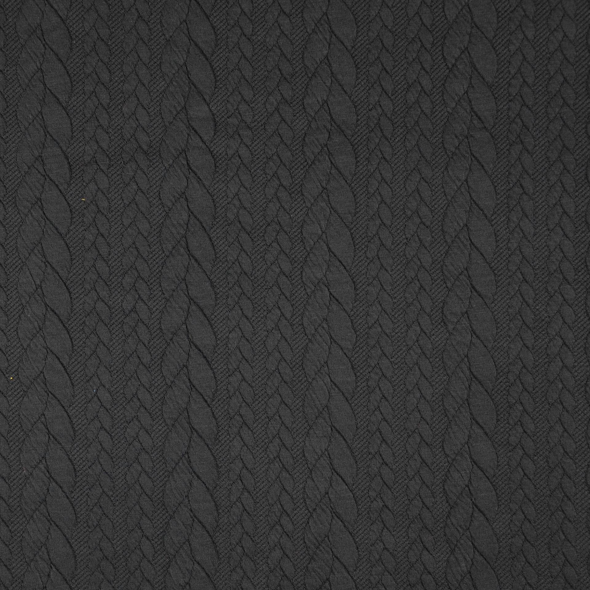 Jacquard Jersey Zopfstrick, schwarz Jacquard Jersey Zopfstrick, schwarz von Stoffe Hemmers