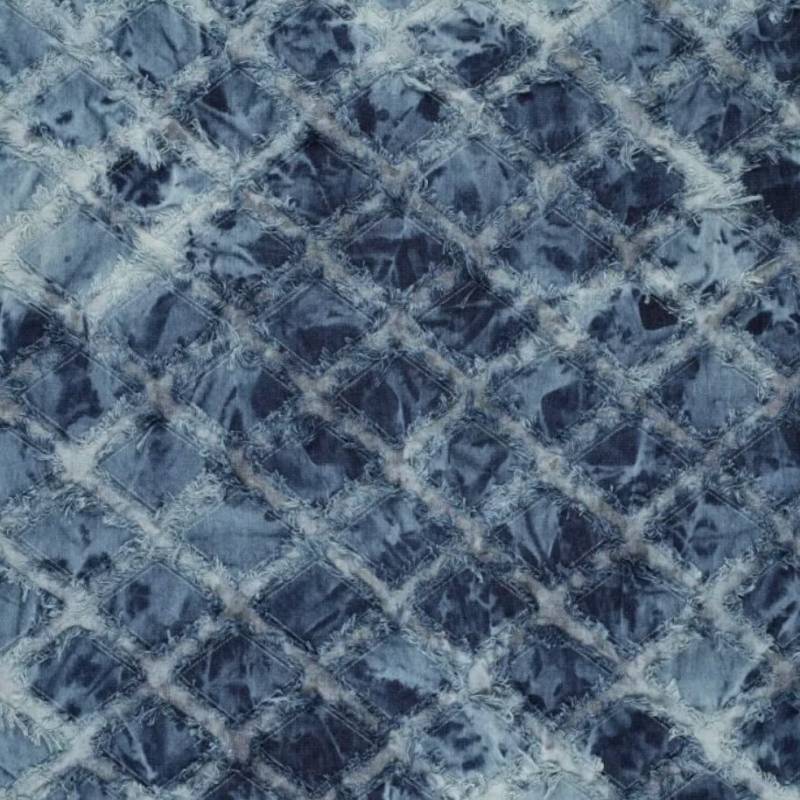 Jeansstoff Distressed Diamonds, blau von Stoffe Hemmers