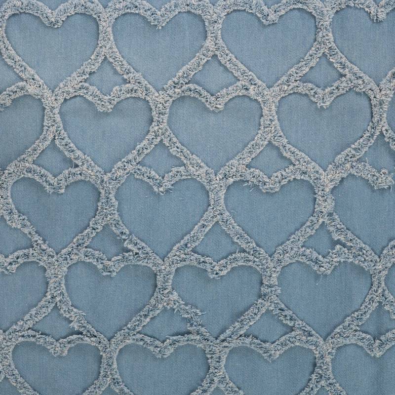 Jeansstoff Fancy Hearts, hellblau von Stoffe Hemmers