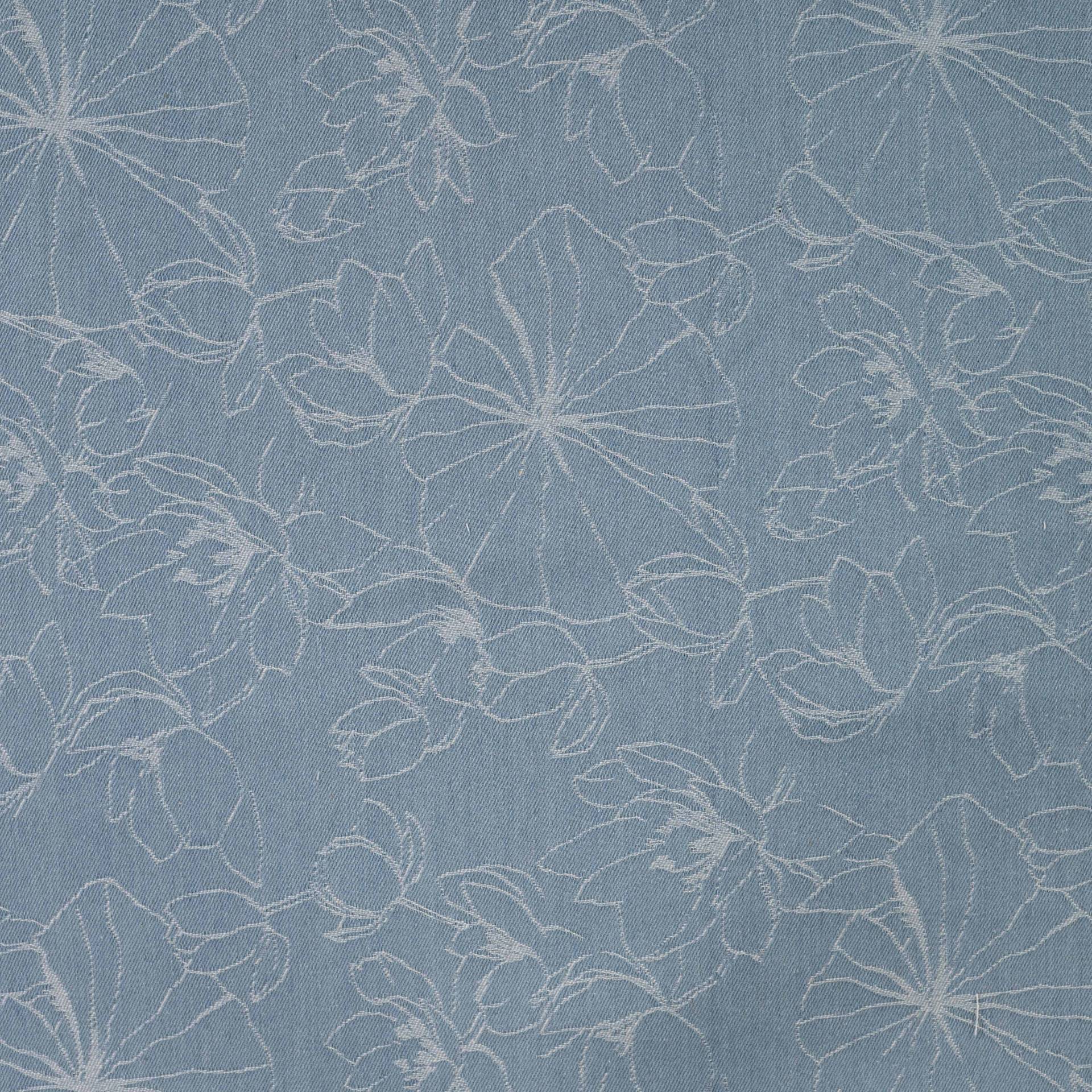 Jeansstoff Jacquard Fancy Flowers, hellblau von Stoffe Hemmers