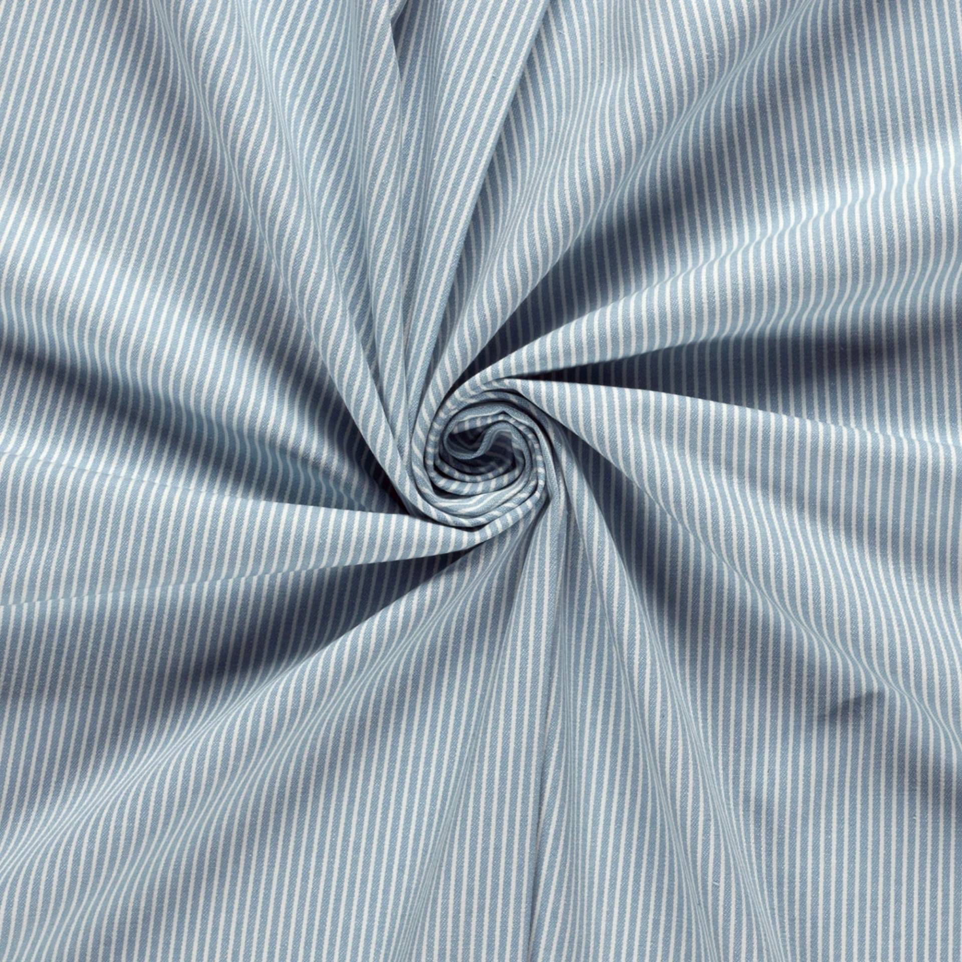 Jeansstoff Längsstreifen, hellblau von Stoffe Hemmers