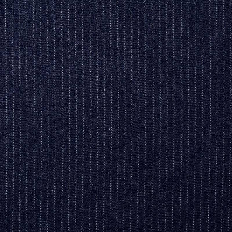 Jeansstoff Nadelstreifen, dunkelblau von Stoffe Hemmers