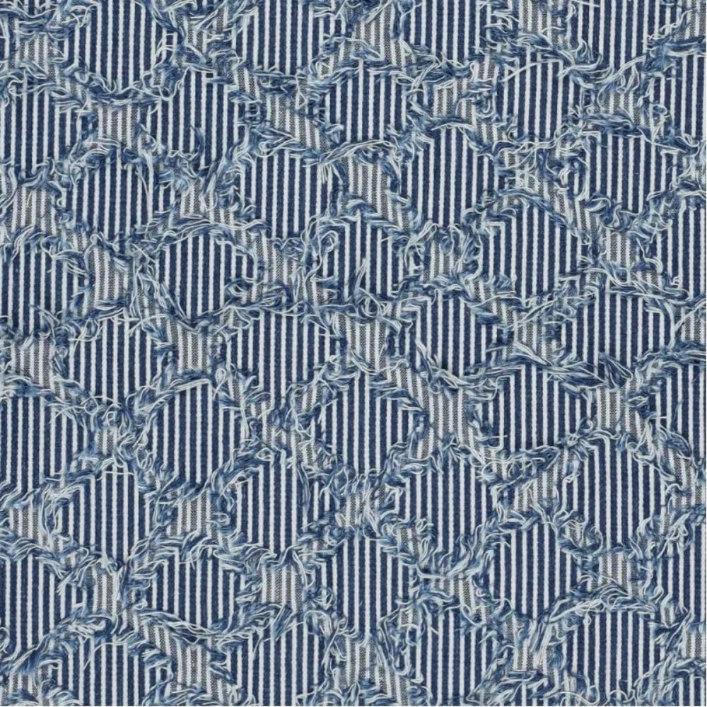 Jeansstoff Ruffle Stripes, blau von Stoffe Hemmers