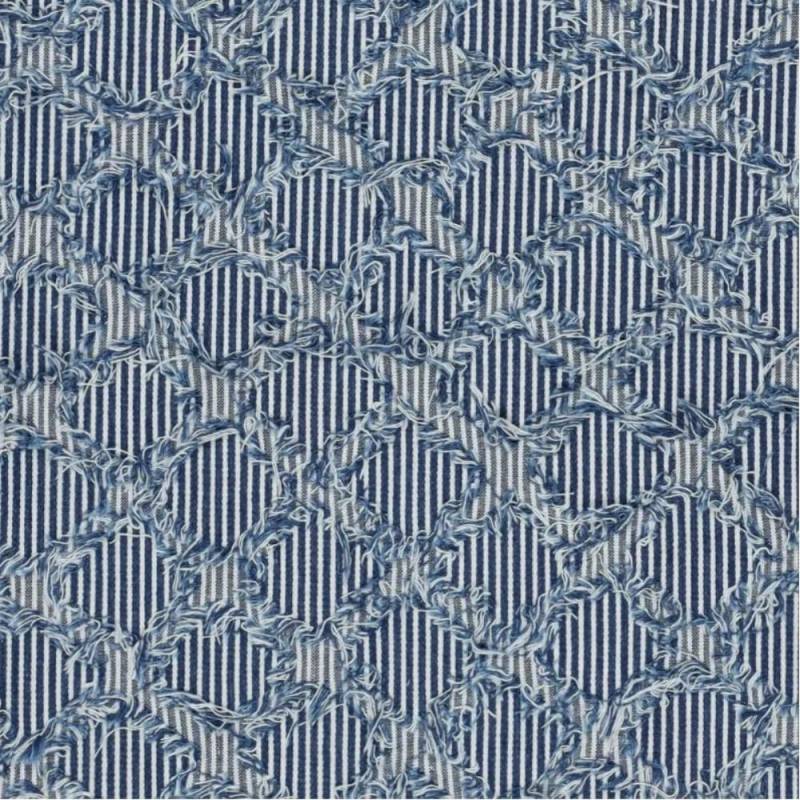 Jeansstoff Ruffle Stripes, blau von Stoffe Hemmers
