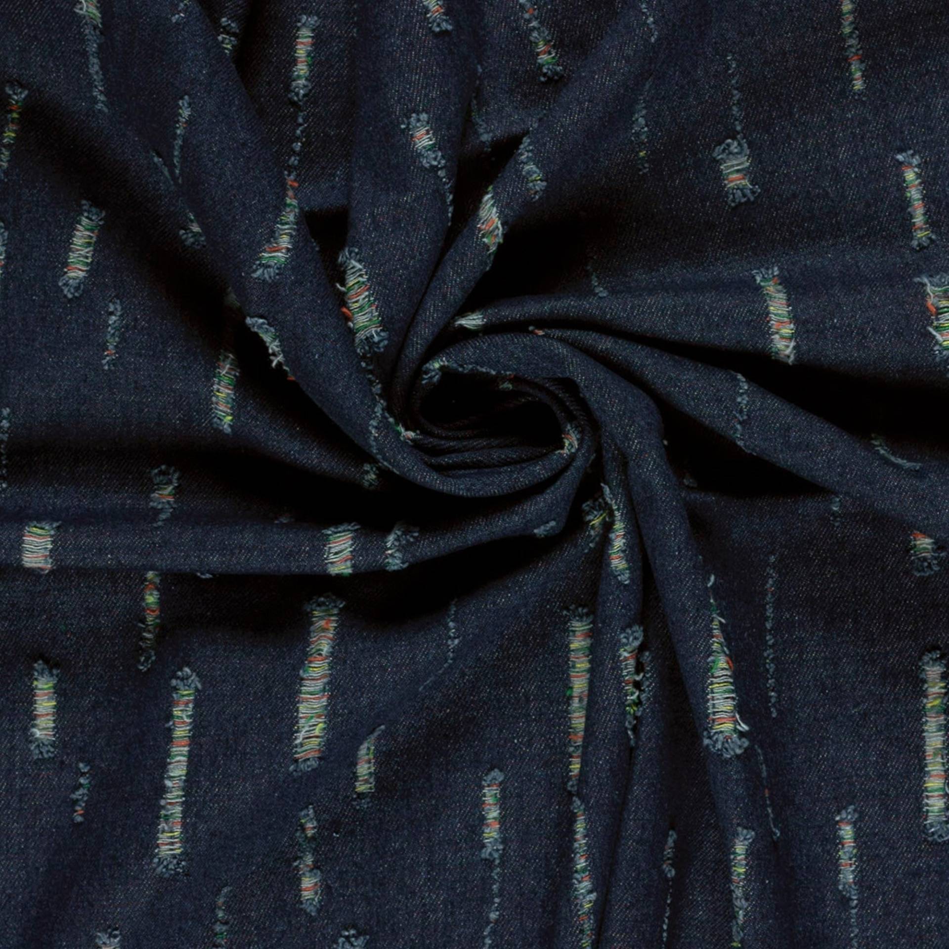 Jeansstoff Used-Look vorgewaschen, marineblau von Stoffe Hemmers