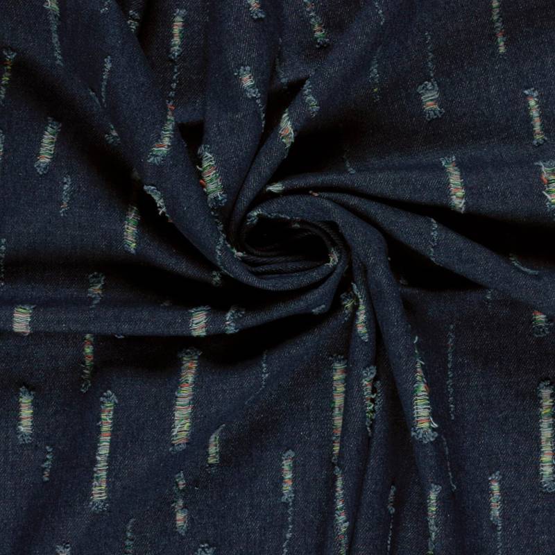 Jeansstoff Used-Look vorgewaschen, marineblau von Stoffe Hemmers
