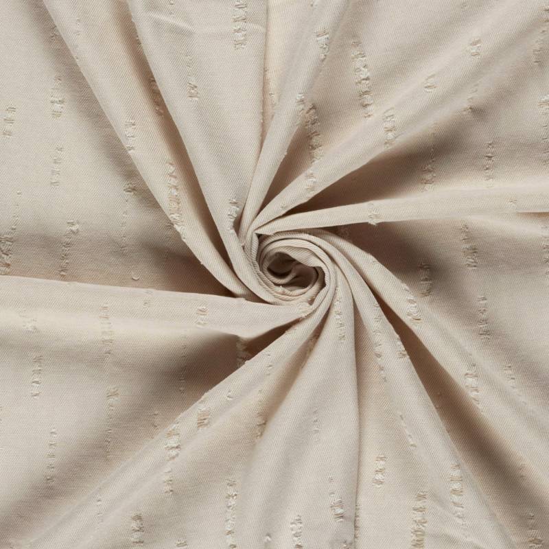Jeansstoff destroyed, beige von Stoffe Hemmers
