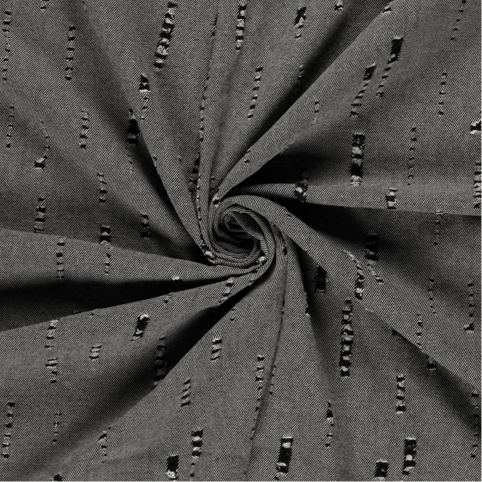 Jeansstoff destroyed, schwarz von Stoffe Hemmers