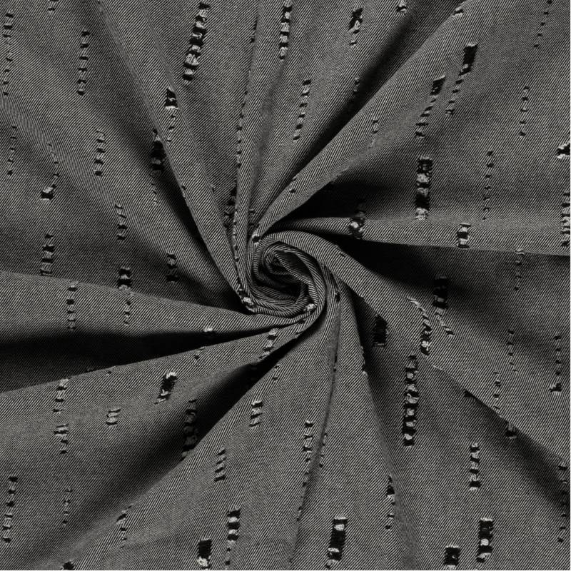 Jeansstoff destroyed, schwarz von Stoffe Hemmers