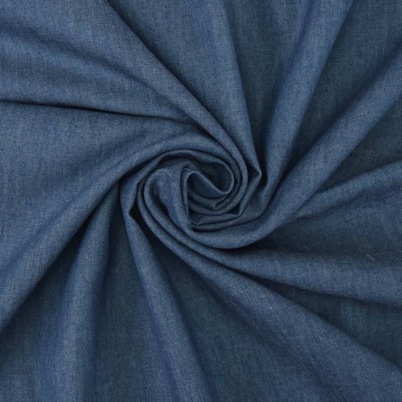 Jeansstoff leicht Uni, blau von Stoffe Hemmers