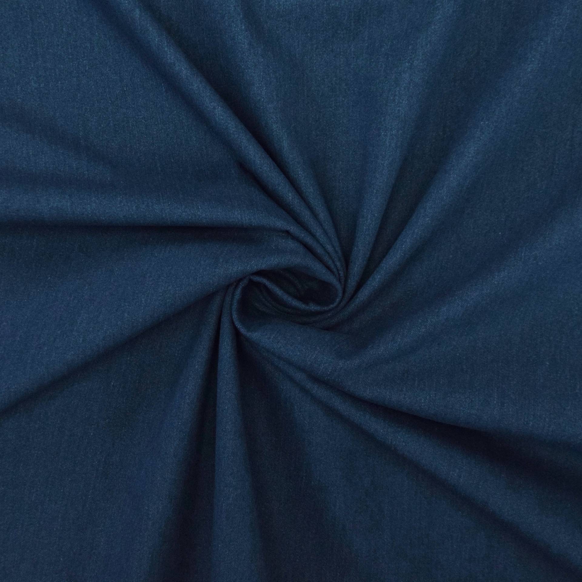 Jeansstoff uni, dunkelblau von Stoffe Hemmers