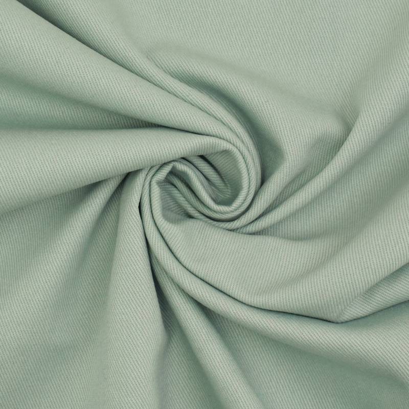 Jeansstoff vorgewaschen, pastellgrün von Stoffe Hemmers
