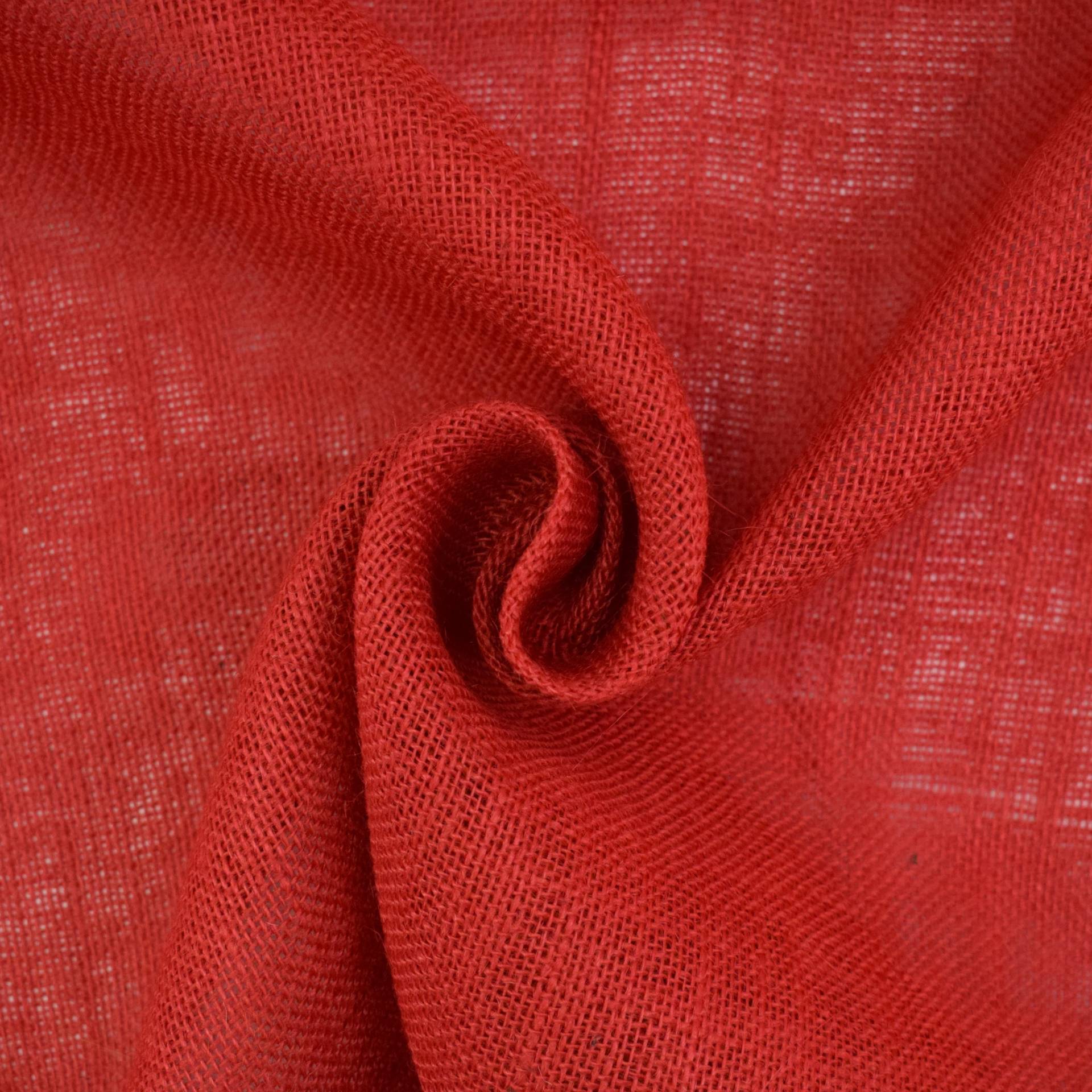 Jutestoff uni, rot von Stoffe Hemmers
