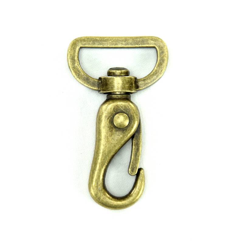 Karabinerhaken 25mm, altmessing gebürstet Karabinerhaken 25mm, altmessing gebürstet von Stoffe Hemmers