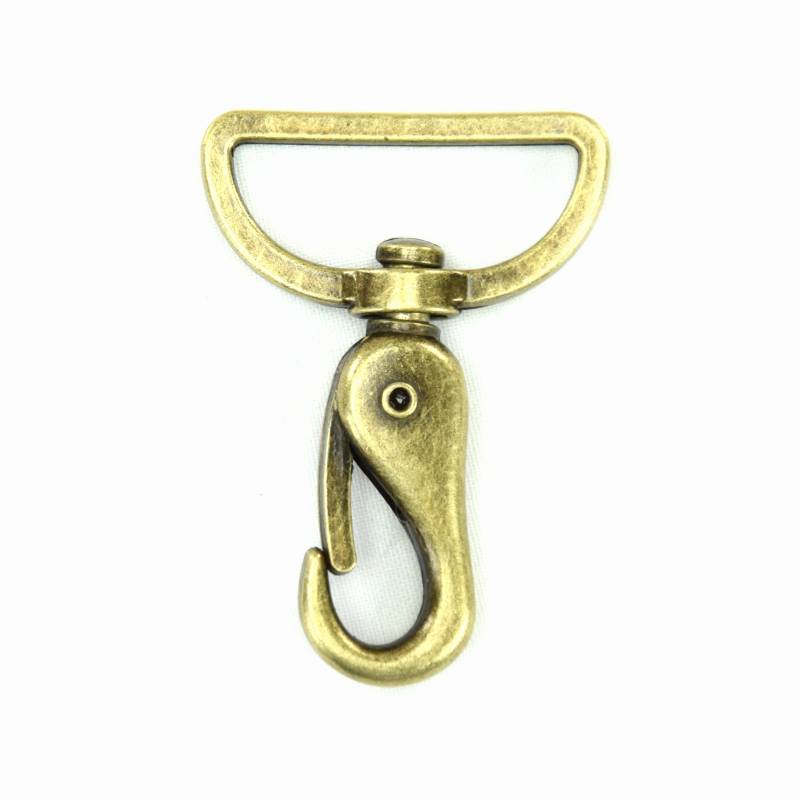 Karabinerhaken 40mm, altmessing gebürstet Karabinerhaken 40mm, altmessing gebürstet von Stoffe Hemmers