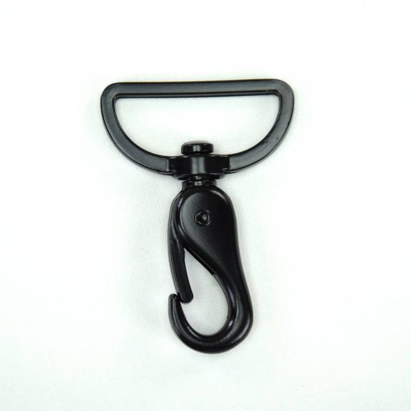 Karabinerhaken 40mm, matt schwarz von Stoffe Hemmers