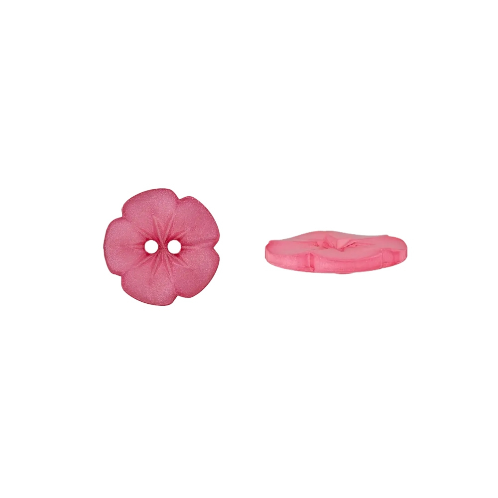 Kinderknopf Blümchen, pink 15mm von Stoffe Hemmers