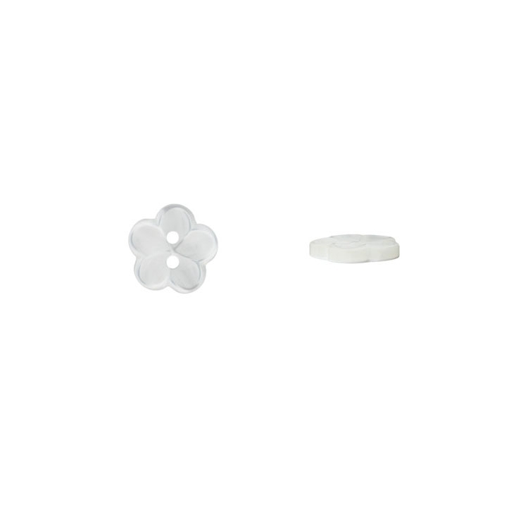 Kinderknopf Blumen, weiß 18mm Kinderknopf Blumen, weiß 18mm von Stoffe Hemmers