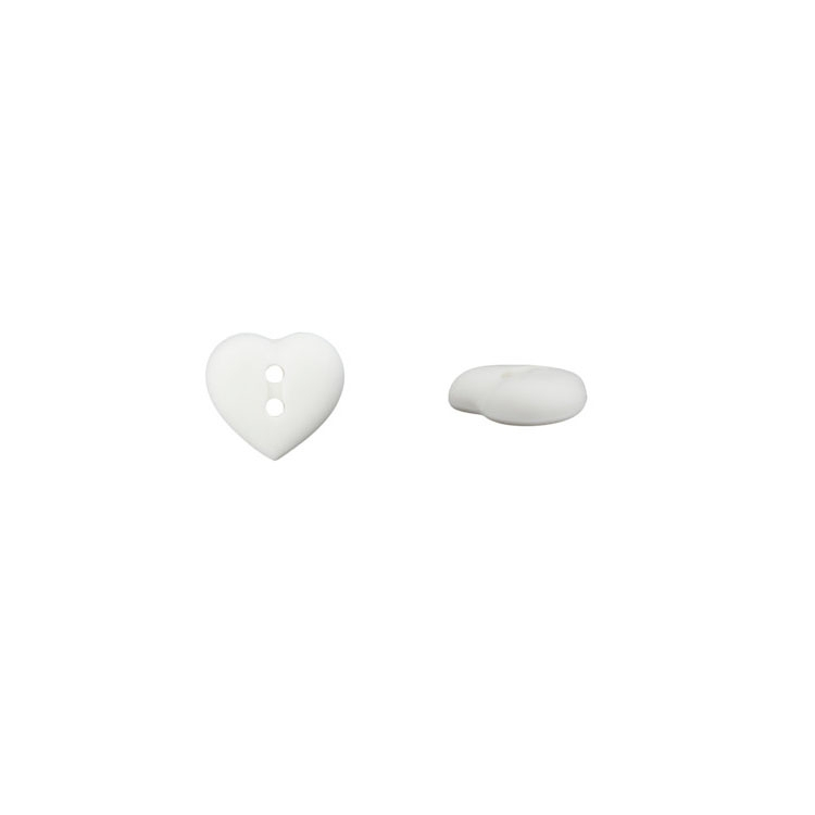 Kinderknopf Herz, weiss 15 mm Kinderknopf Herz, weiss 15 mm von Stoffe Hemmers