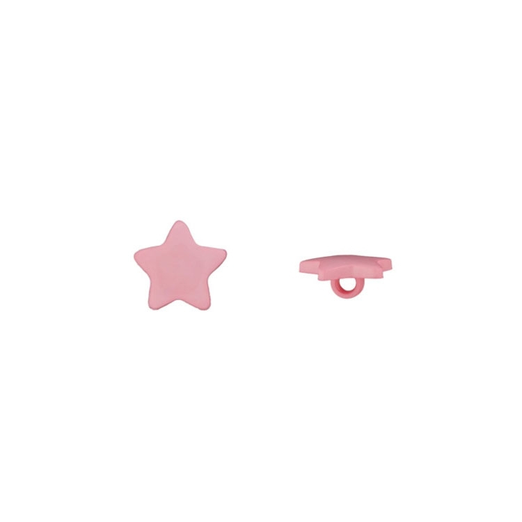 Kinderknopf Stern, rosa Ösenknopf 15 mm von Stoffe Hemmers