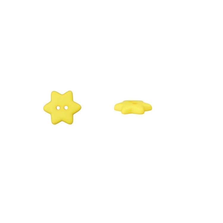 Kinderknopf Sterne, gelb 15 mm von Stoffe Hemmers