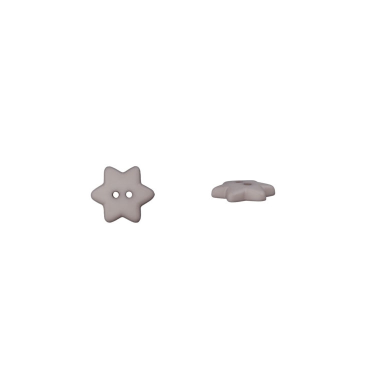 Kinderknopf Sterne, grau 15 mm von Stoffe Hemmers