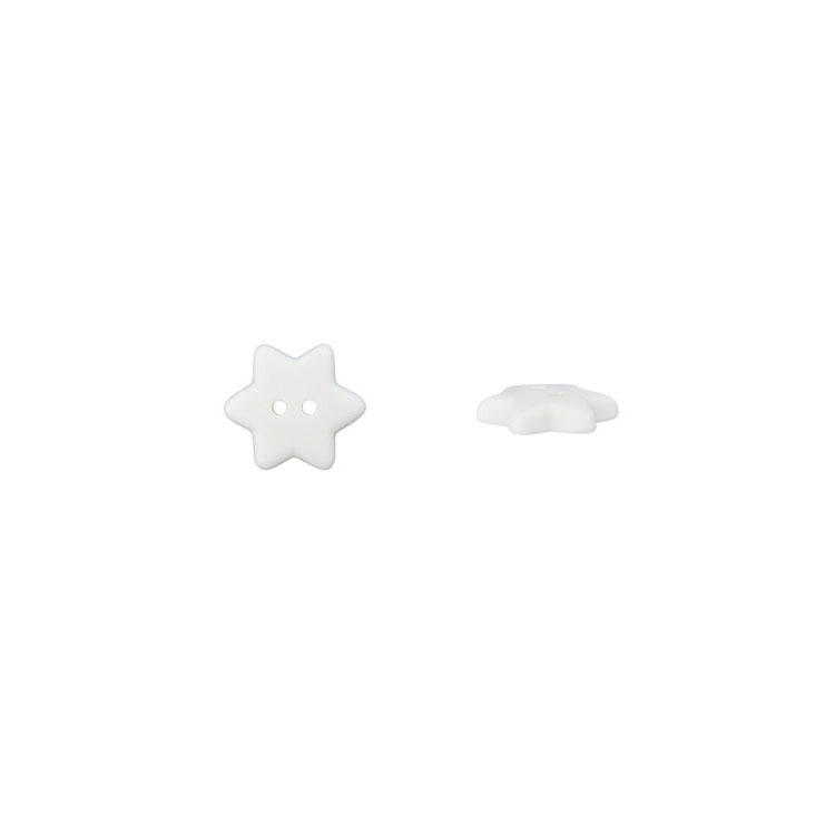 Kinderknopf Sterne, weiß 15 mm von Stoffe Hemmers