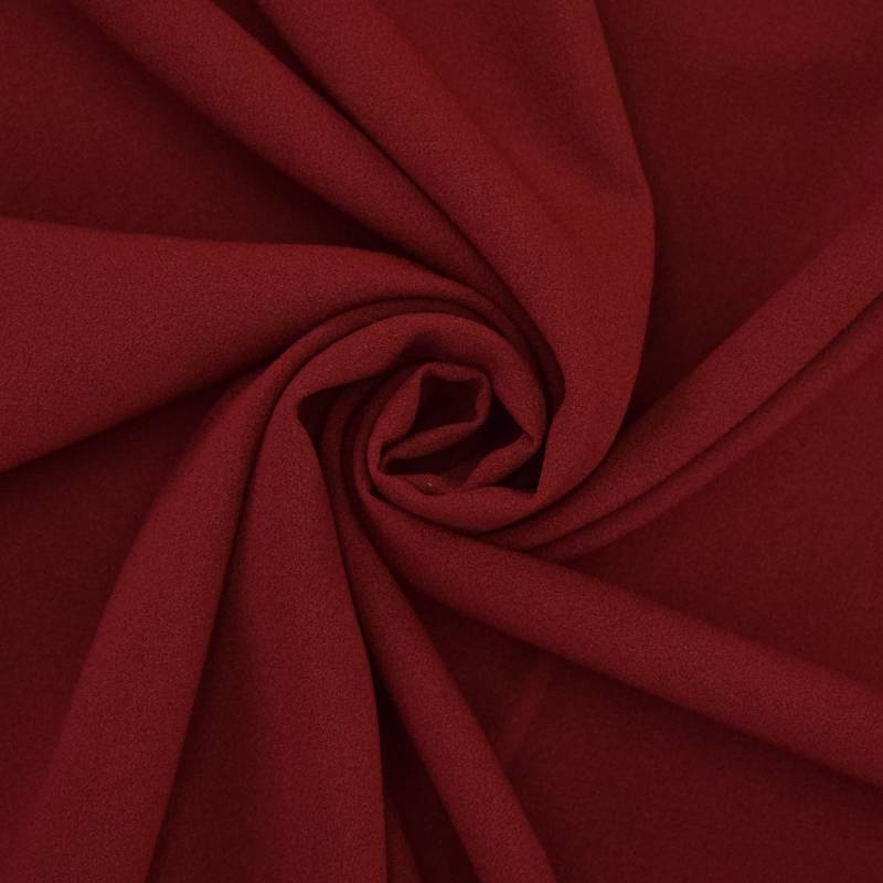 Krepp Georgette Uni, bordeaux von Stoffe Hemmers