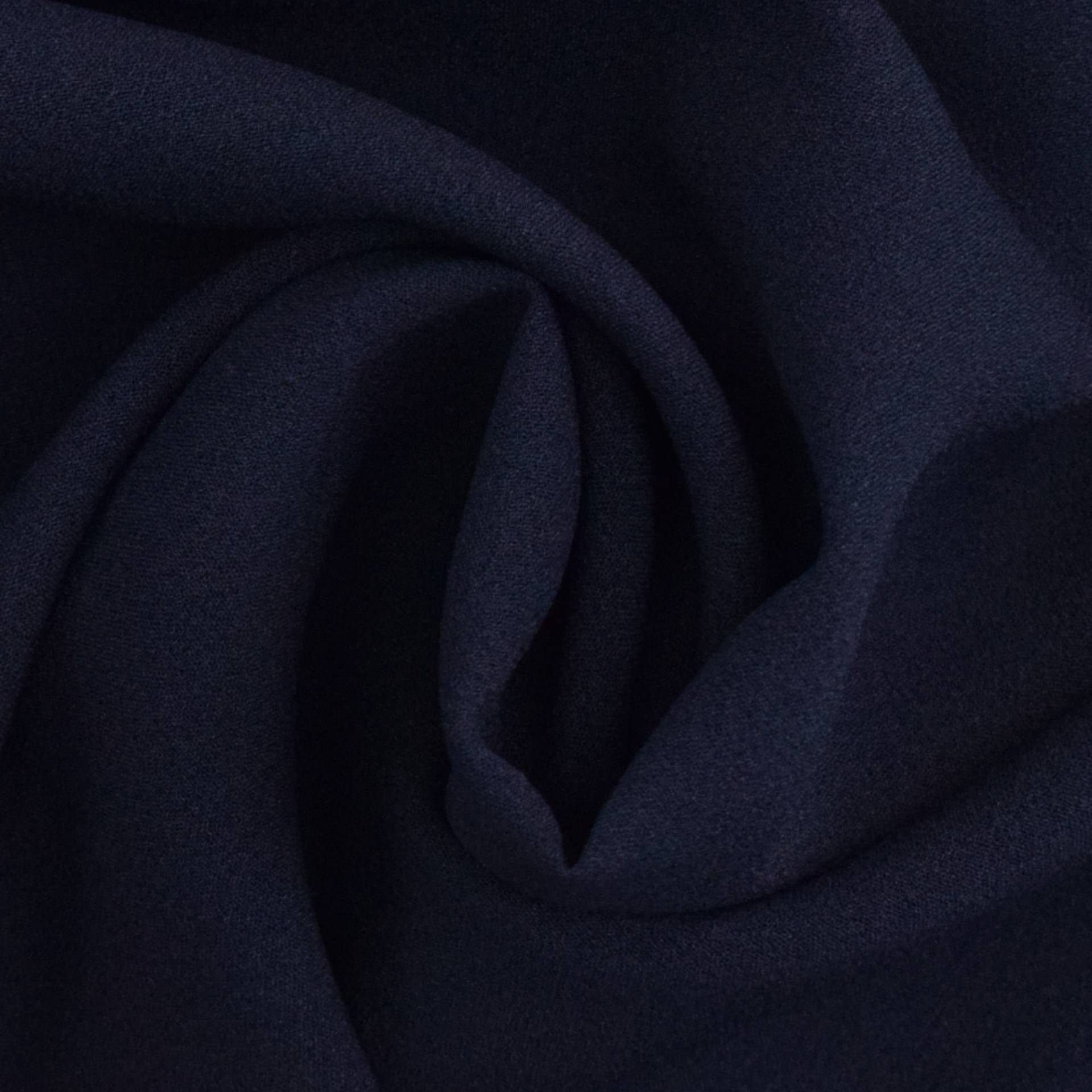 Krepp Georgette Uni, marineblau von Stoffe Hemmers