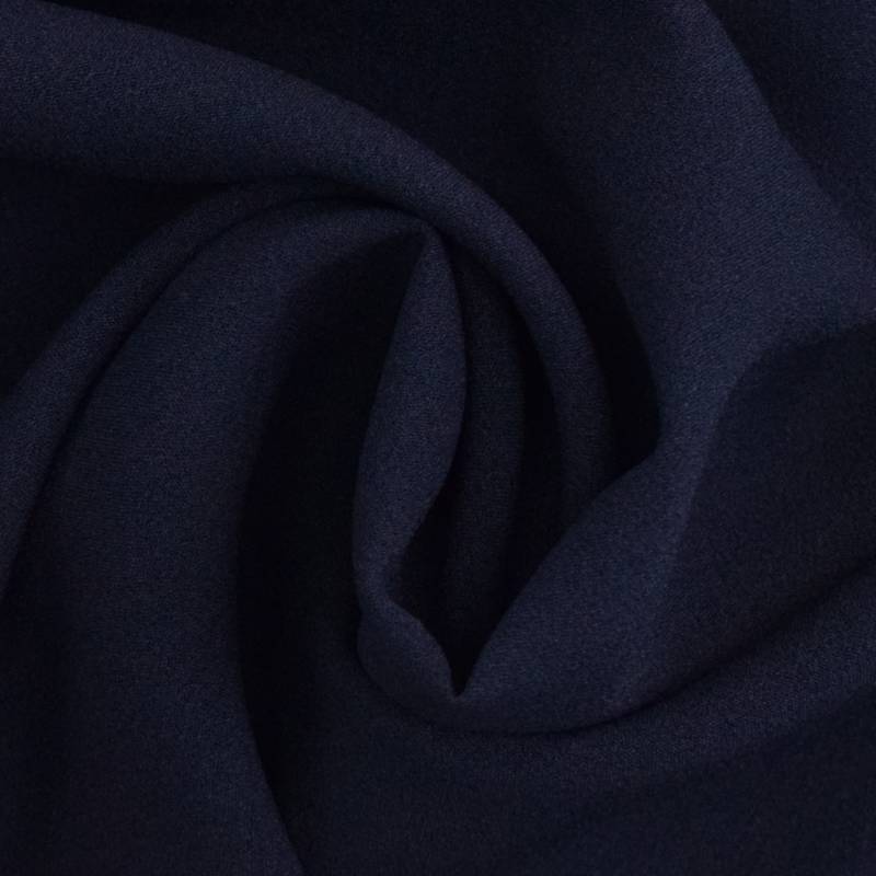 Krepp Georgette Uni, marineblau von Stoffe Hemmers
