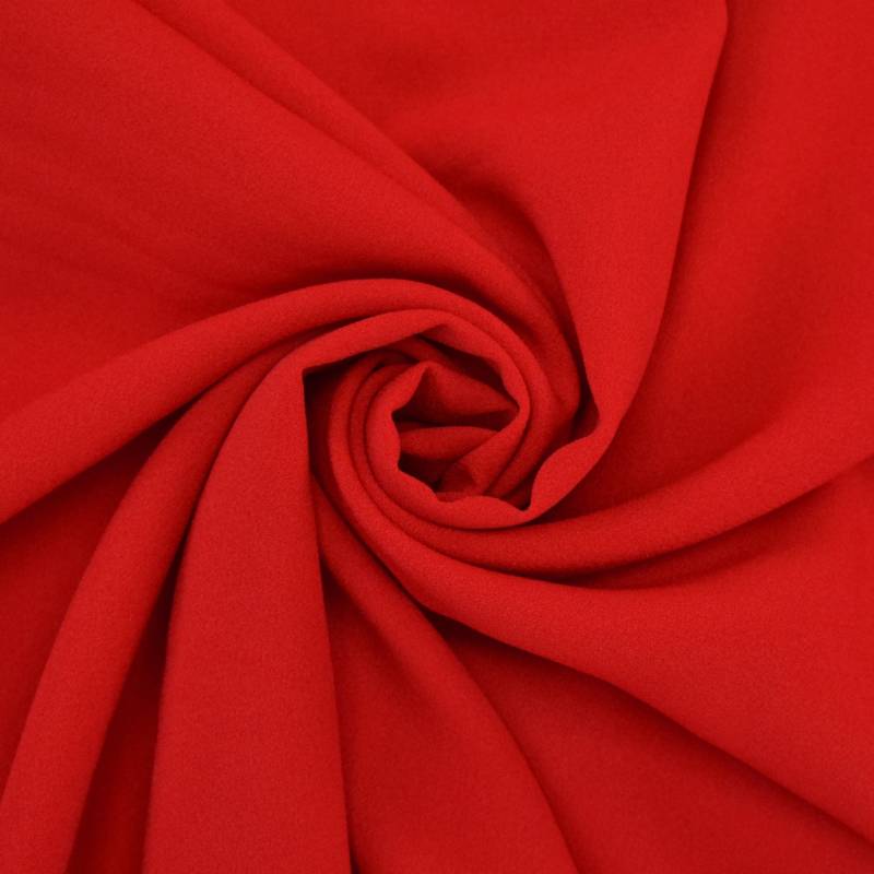 Krepp Georgette Uni, rot von Stoffe Hemmers