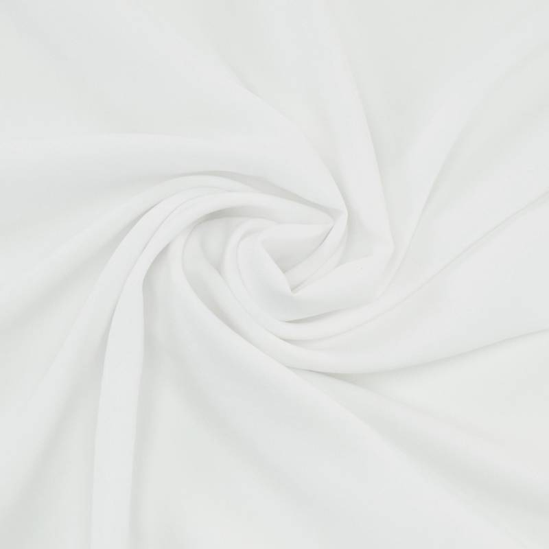 Krepp Georgette Uni, weiss Krepp Georgette Uni, weiss von Stoffe Hemmers