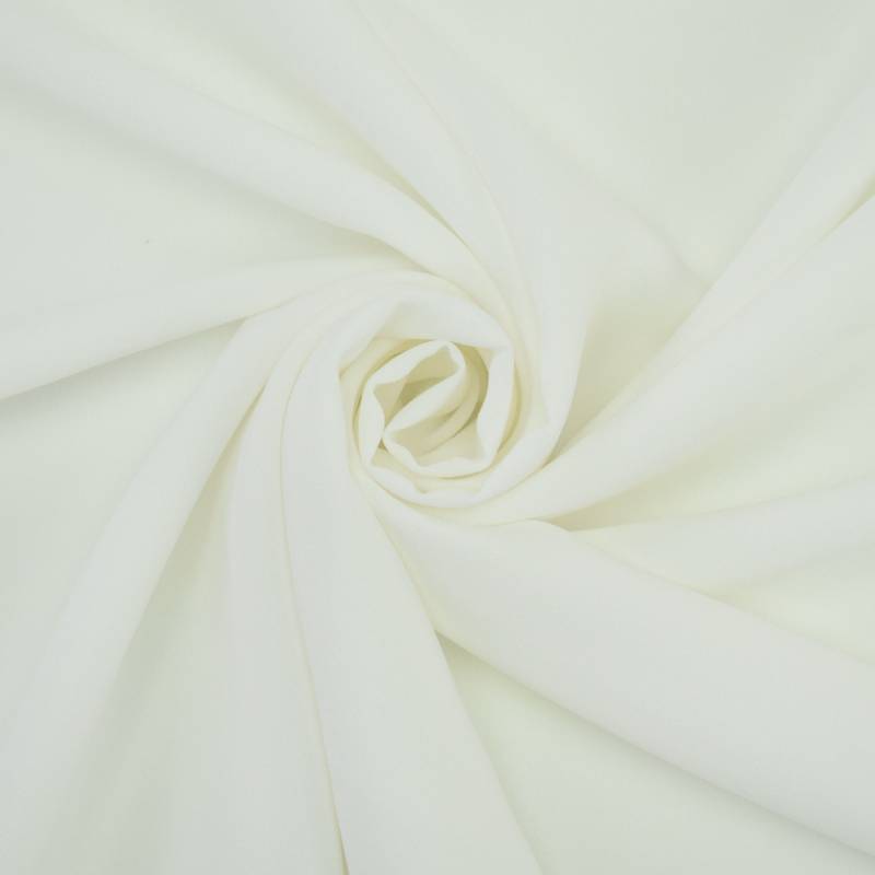 Krepp Georgette Uni, wollweiss von Stoffe Hemmers