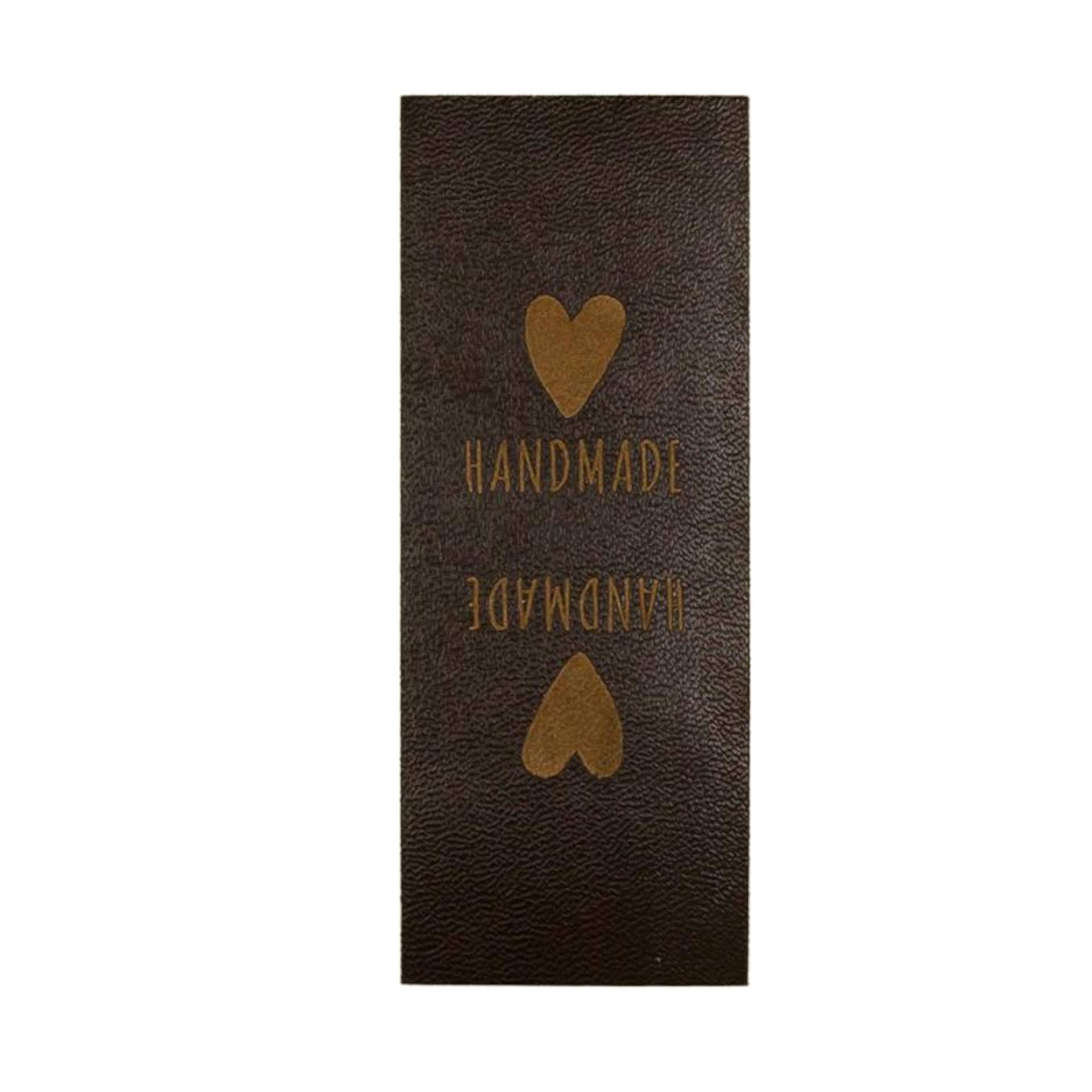 Kunstleder Knick-Label Handmade, dunkelbraun Kunstleder Knick-Label Handmade, dunkelbraun von Stoffe Hemmers