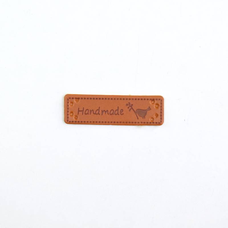 Kunstleder Label Handmade, cognac von Stoffe Hemmers