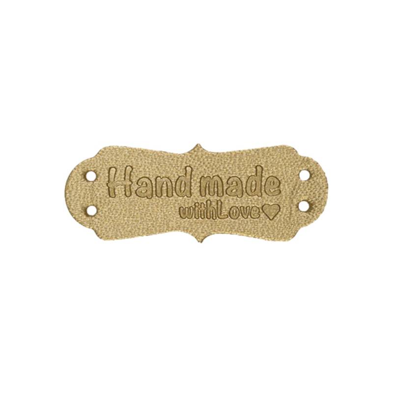 Kunstleder Label Handmade, gold von Stoffe Hemmers