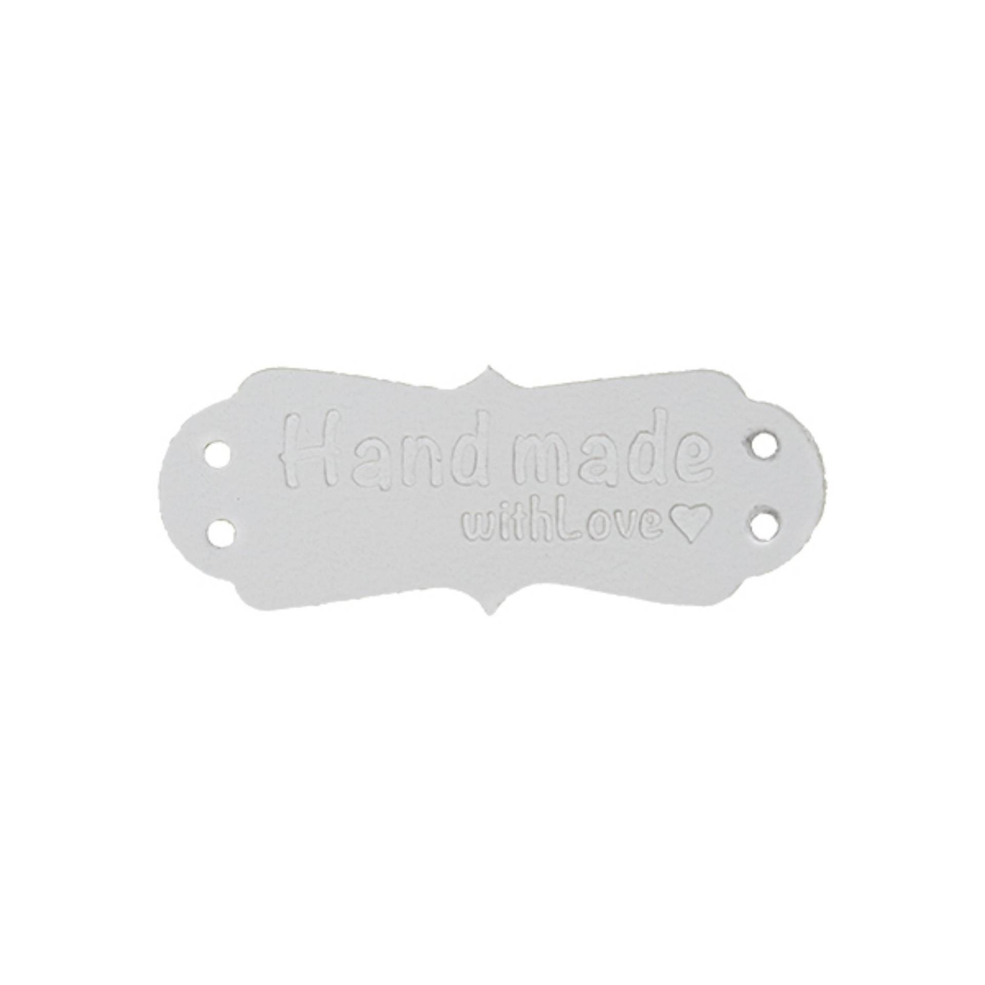 Kunstleder Label Handmade, weiss Kunstleder Label Handmade, weiss von Stoffe Hemmers